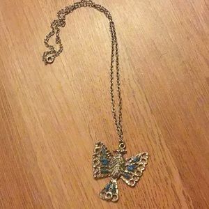 Teal Phoenix Charm Necklace